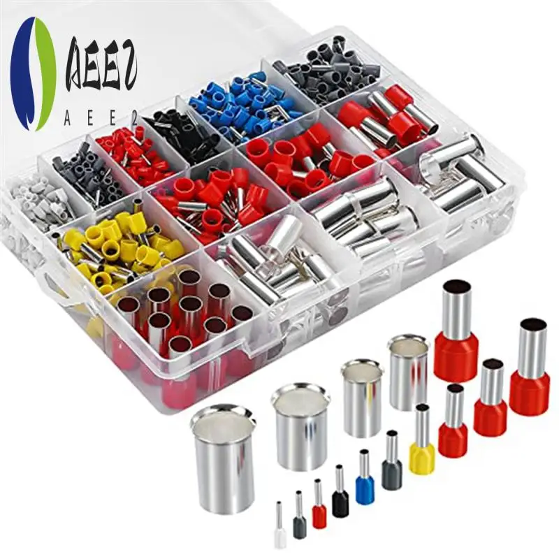 

AEE2-998PCS Комплект наконечников для проводов, медные обжимные клеммы, изолированные концевые соединители шнура (14 размеров), диапазон калибра проводов 22-3/0AWG