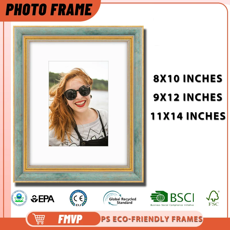 

Декоративная пластиковая рамка 11x14 для воспоминаний в путешествиях. Стильный дизайн зеленого золота. Идеально подходит для настенной рамы спальни или офиса.