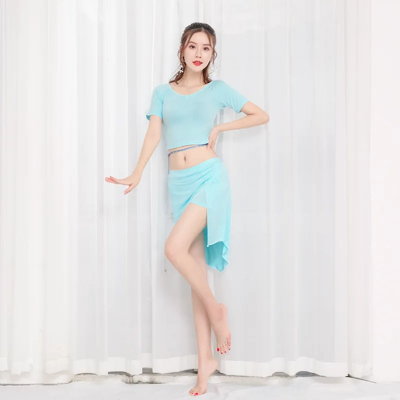 

customized women's adult belly yoga dance practice set Modal slimming sexy dance costume skirts butterfly wings exotic dancewear