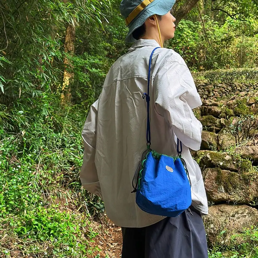 

Спортивная нейлоновая сумка через плечо в стиле Харадзюку, однотонная, с монетницей, на шнурке, в корейском стиле, повседневная, для мобильного телефона, для активного отдыха