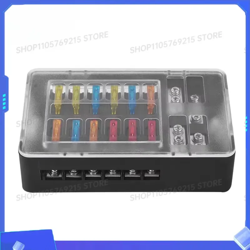 for Fuse Box 6 Way 12 Way Plug with LED Light Independent Positive and Negative Poles Multi Channel Modification Circuit