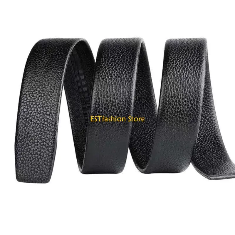 Y5GC Men Belt No Buckle Leather Belt Without Buckle For Men Waistband Pant Belt Leather Automatic Belt No Buckle Belt
