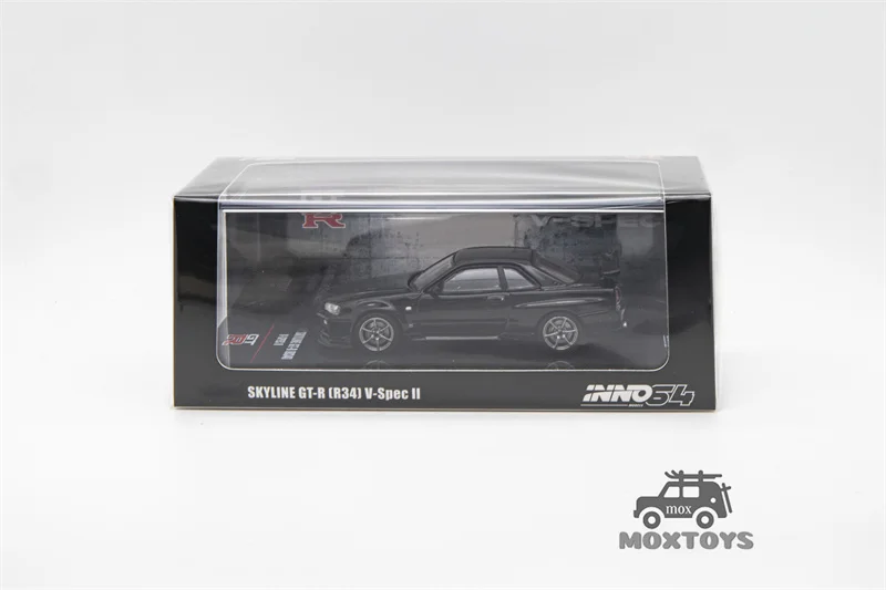 INNO 1:64 SKYLINE GT-R (R34) V-SPEC II BLACK Diecast Model Car