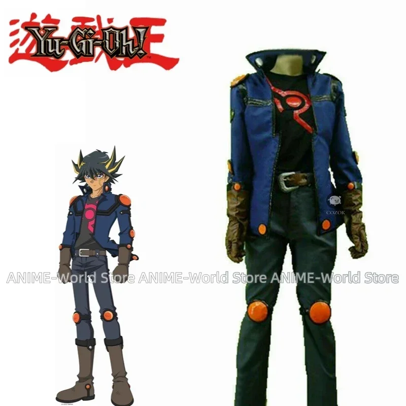 

《Custom size》5d Yusei Fudo Anime Cosplay Costume Customize Set With Gloves Custom Made Any Sizeyxw