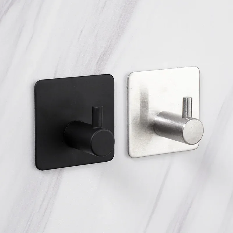 

2PCS Waterproof SUS304 Bathroom Robe Hooks Adhesive Wall Hook Towel Holder Bathroom Kitchen Hardware Multi-Purpose Hanger Hook