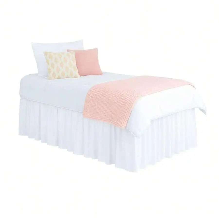 Microfiber Bed Skirt With 30 Inch Drop For Twin XL Loft Beds White view 6