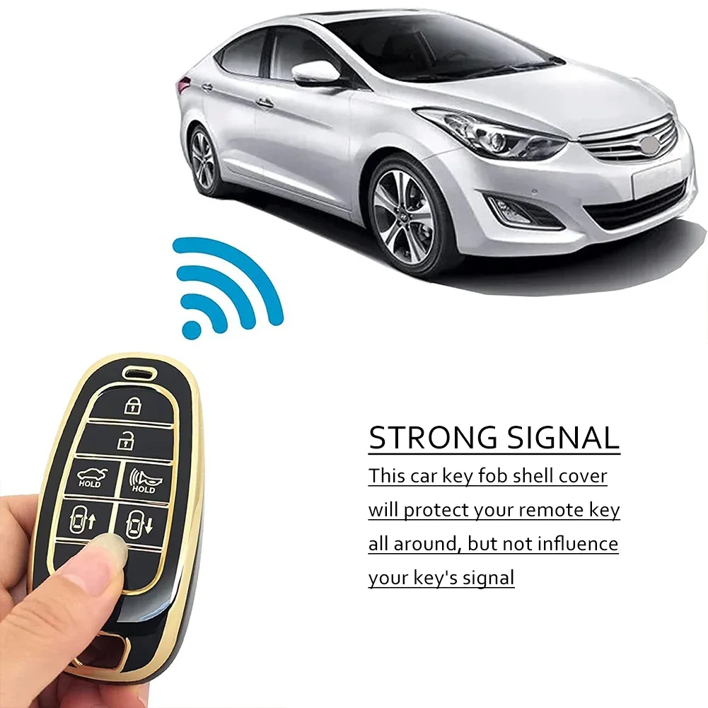 For Hyundai Tucson Santa Fe 2022 NEXO NX4 Atos Prime Solaris 2021 5 Button 7 Button TPU Car Remote Key Case Cover Shell view 3