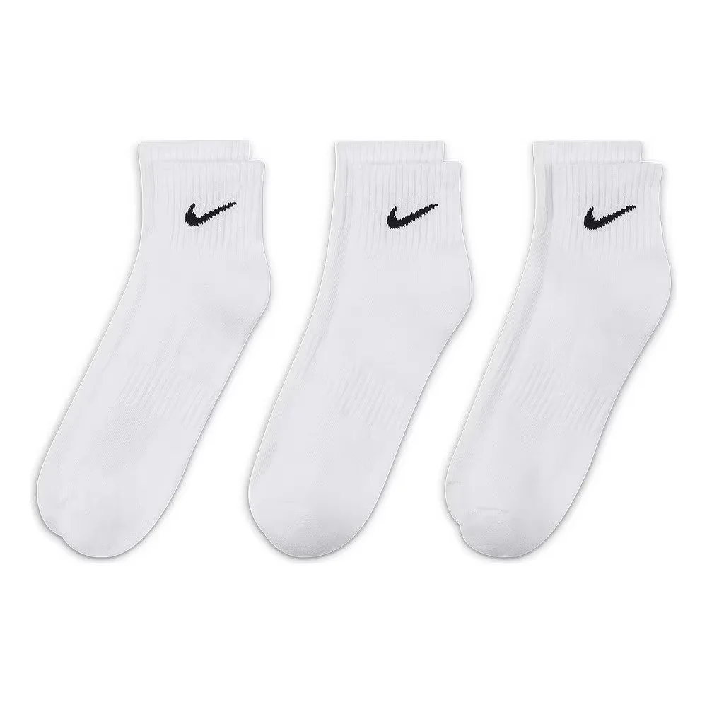 Nike Casual Cushioned Mid-Cut Basketball Socks Unisex Combo Pack White SX7667-100 view 5