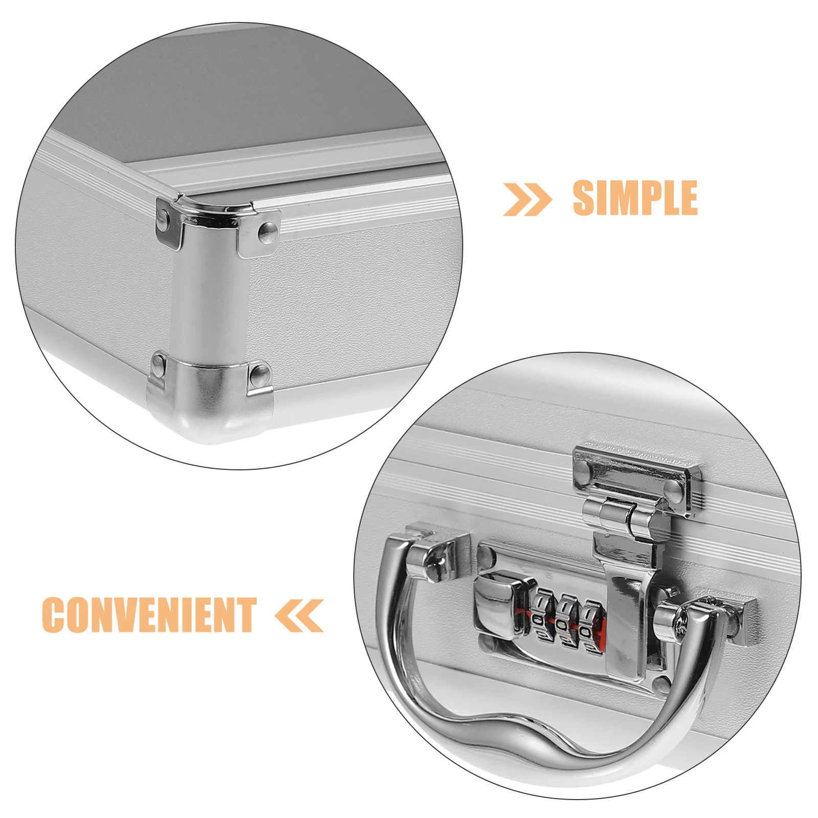 

Aluminum Alloy Hand Carry Case Silver Small Tool Box Password Lock Portable Hard Case Travel Storage Mechanics Organizer