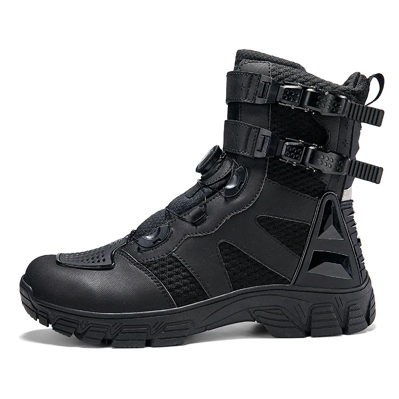

Men Off-road Motocross Boots Breathable Anti-collision Shockproof Riding Shoes Knob Lock Buckle Non-slip Wearable Motorcycle Pro
