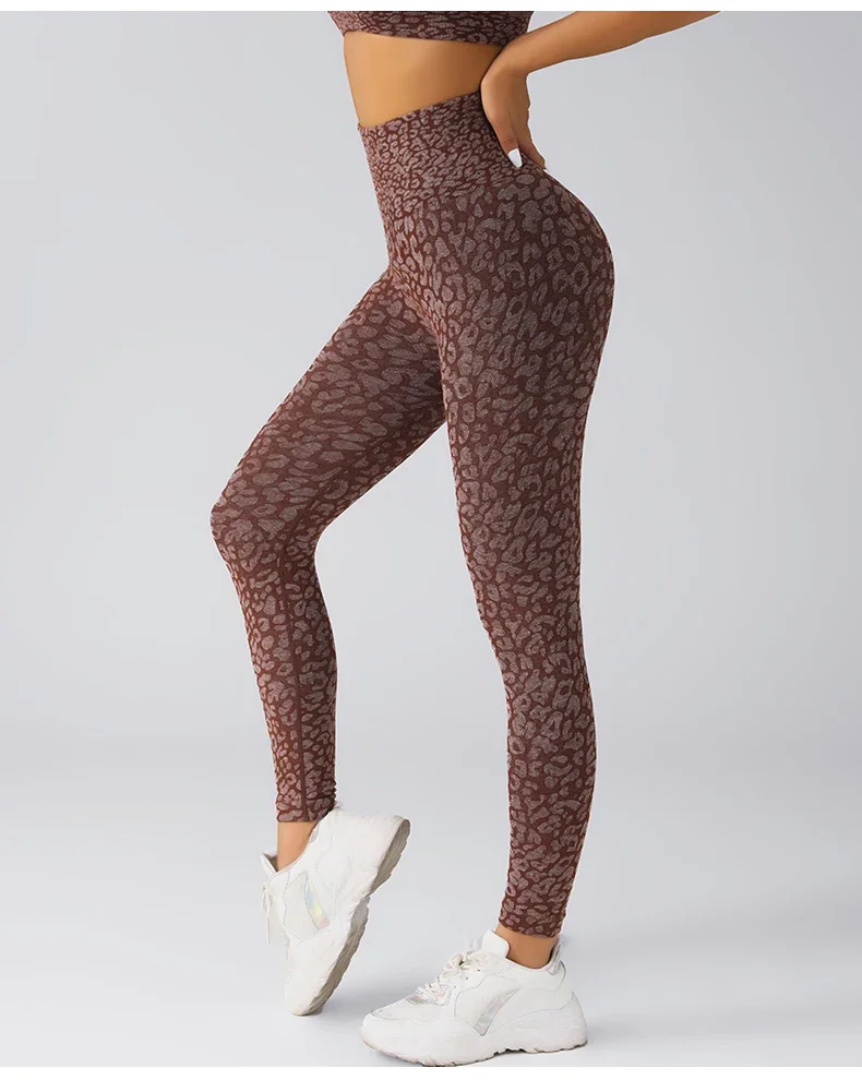 

New Style Long Women Autumn brown Leopard Printed Sexy Women's Leggings Sports Tight Pants High Elasticity Slim Fit Tight Pants
