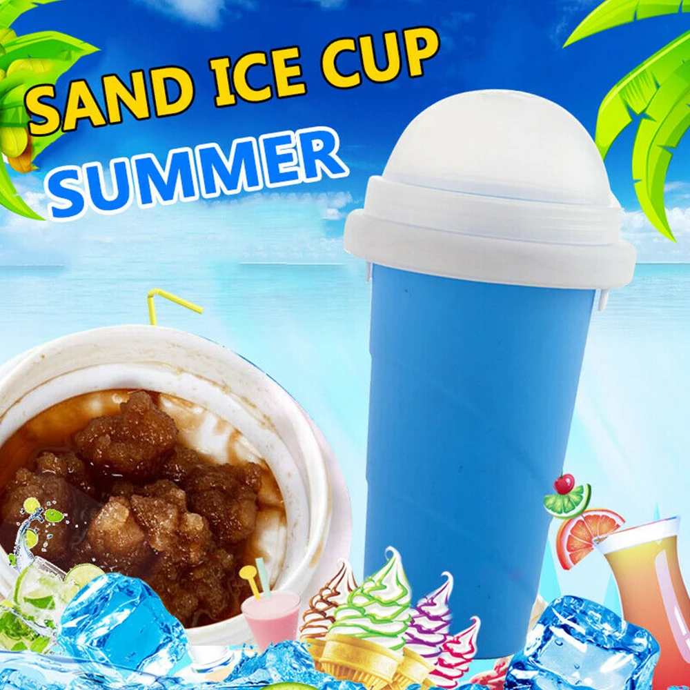 Slushy Cup Diy Smoothie Cup Slushy Maker Bottle Silicone Double Layer Homemade Ice Cream Milkshake Juice Cup Cold Pinch Ice Cup