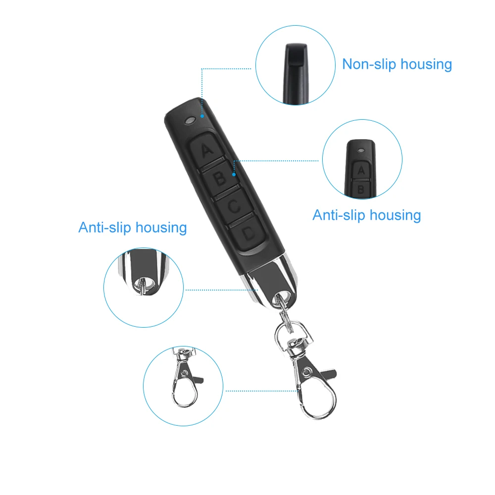 QIACHIP 433MHZ 433.92mhz Remote Control Garage Gate Door Opener Remote Control Duplicator Clone Learning Rolling Code Car Key