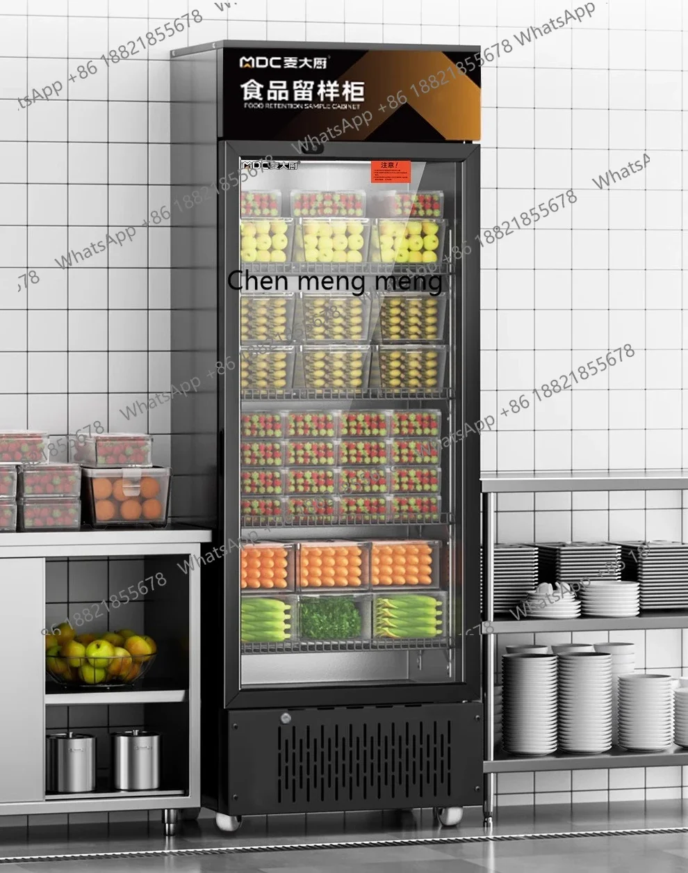 MF Refrigerated and fresh-keeping, food sample cabinet with lock restaurant canteen refrigerator commercial sample display cabin