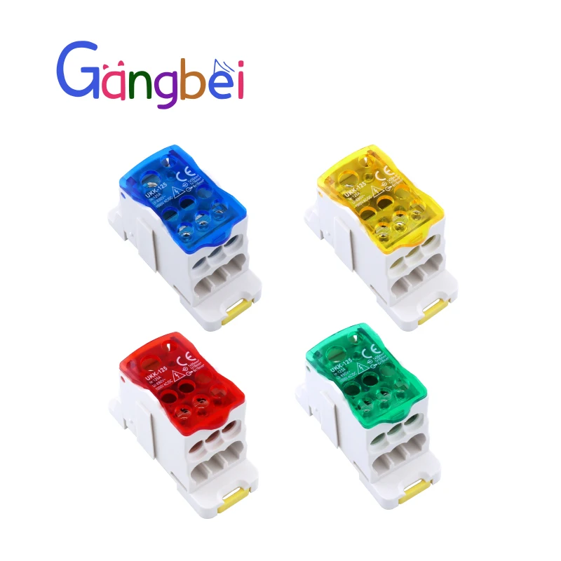 

UKK125 Din Rail 2 in N Out Terminal Block Distribution Box Universal Power Junction Box Electric Wire Connector gangbei
