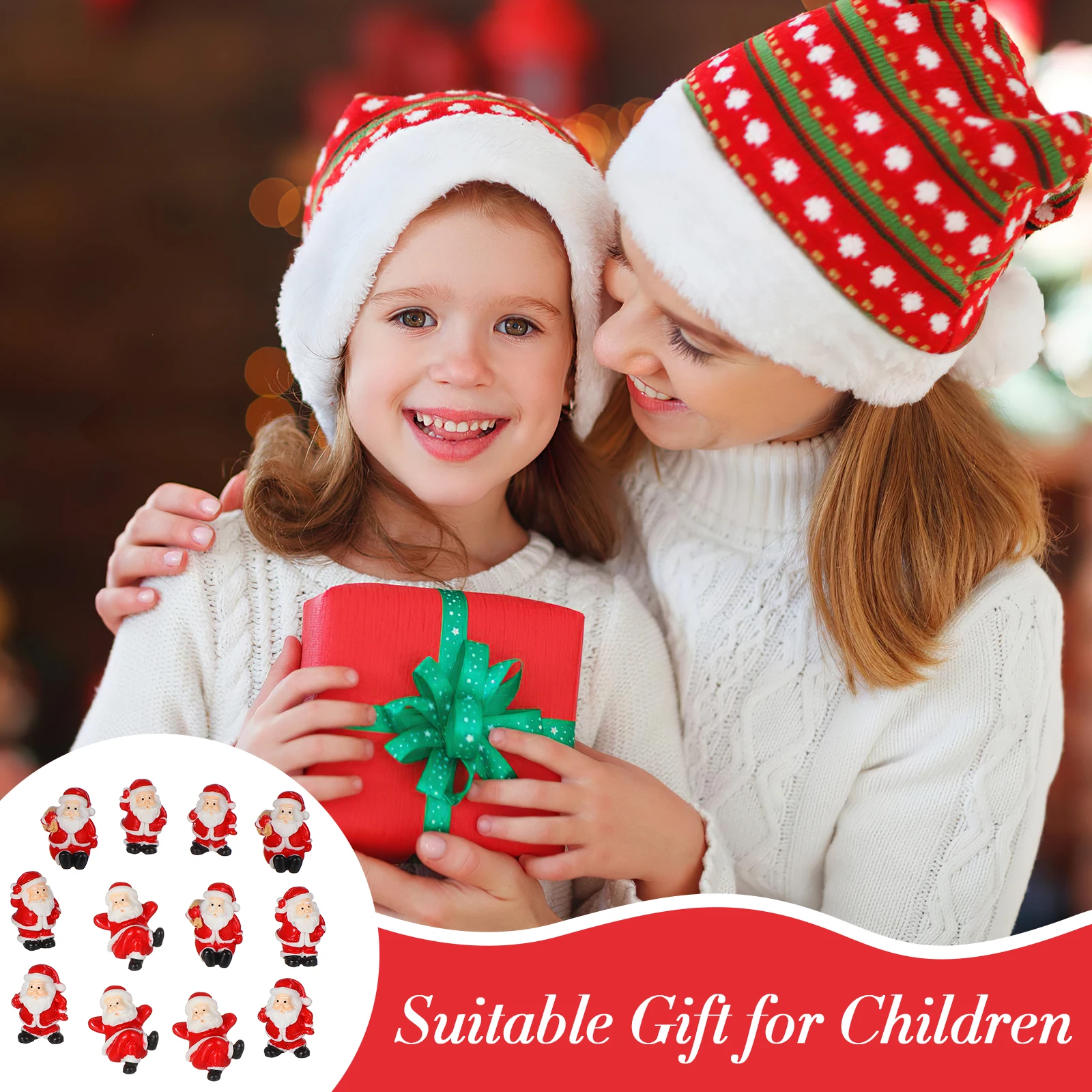 

12Pcs Christmas Micro Landscape Resin Ornaments Fairy World Decorative Accessories Bright Colors Resin Crafts Xmas Ornament