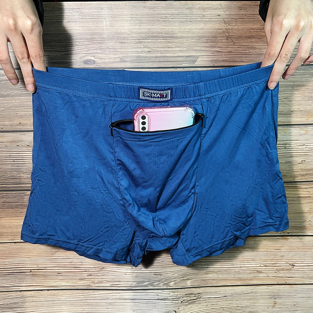 Men Boxer Hidden Pocket Secret Boxers Sexy Outdoor Sex Front Stash Pocket Soft Keep Pickpocket Proof Safe Protector Underwear