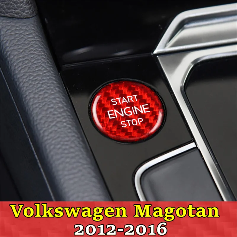 

For VW Volkswagen Magotan Car Engine Start Stop Button Cover Real Carbon Fiber Sticker 2012 2013 2014 2015 2016