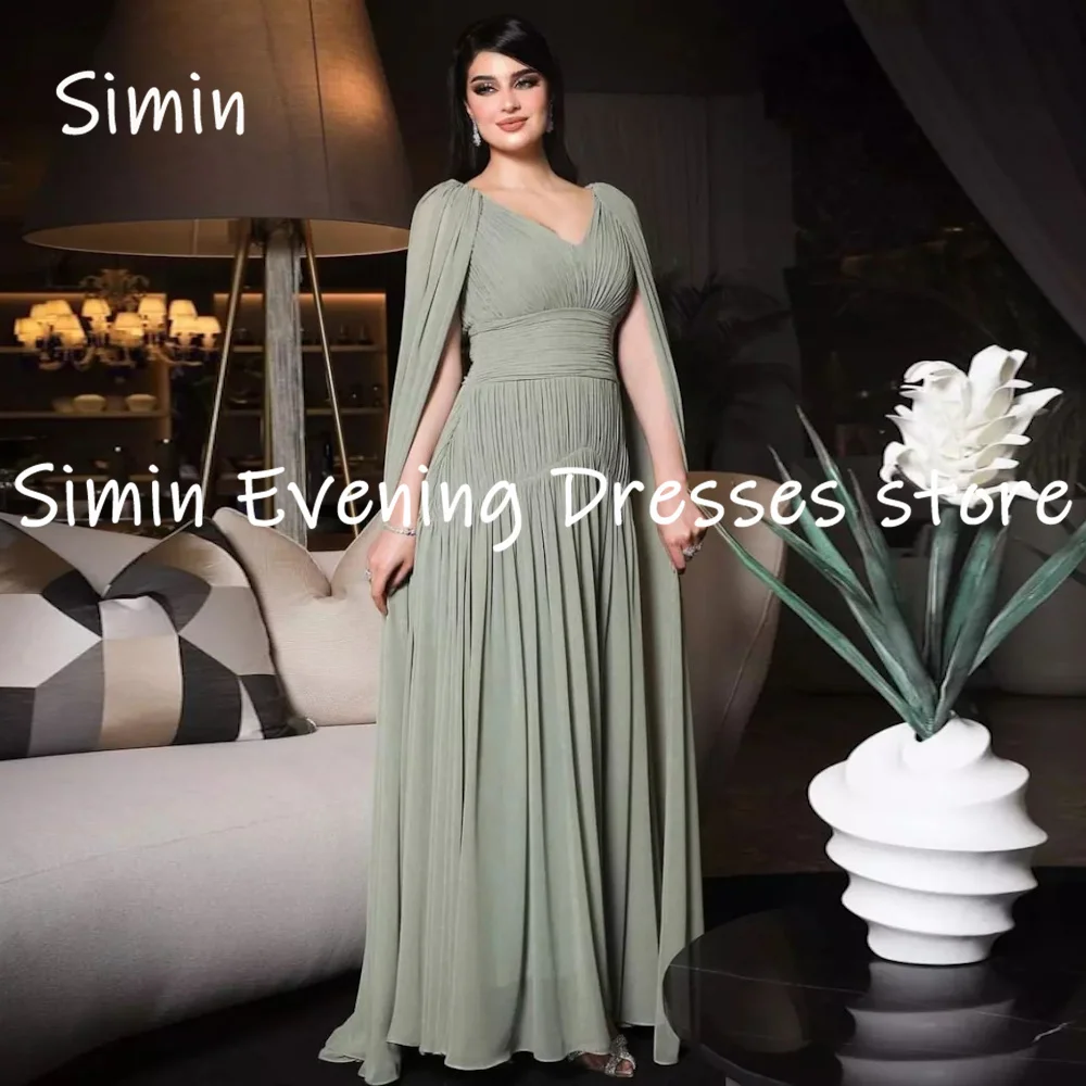 

Simin Chiffon A-line Boat Sweetheart Ruffle Popular Formal Prom Gown Floor-length Evening Elegant Party dresses for women 2023