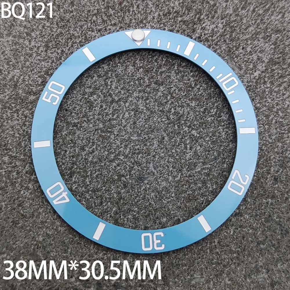38mm Blue Ceramic Bezel for Men's Automatic Mechanical Watches with 30.5mm Inside Diameter Watch Accessories Replacement Parts