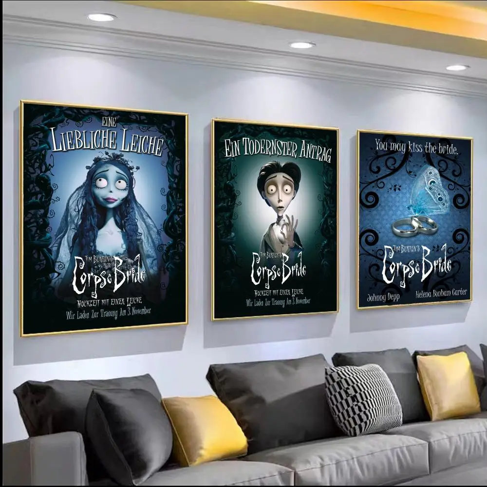 Poster HD PVC Self Adhesive Wall Art - Waterproof Reusable For Home Office Cafe C-Corpse Bride Cartoon