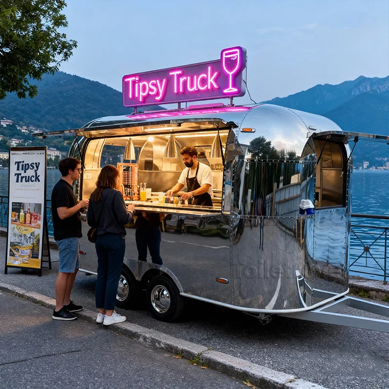 Commercial Vintage Food Truck Trailer Pizza Fried Chicken Food Trailer Manufacturer Outdoor Street Food Trailer for Sale Usa