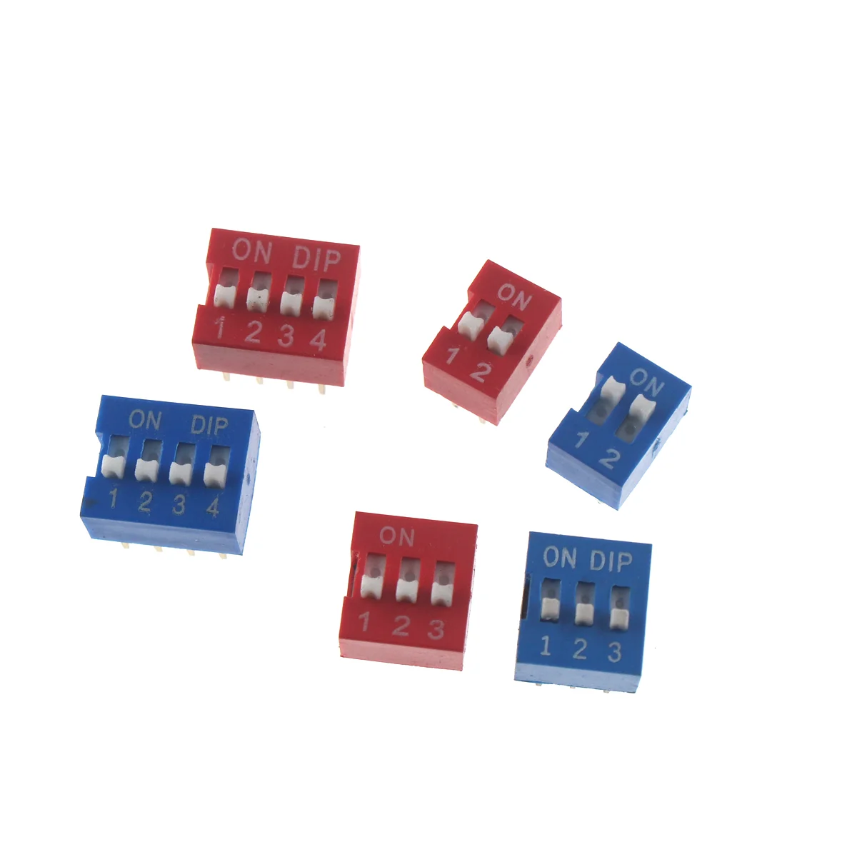 10/5pcs/lot DIP Switch Slide Type Red 2.54mm Pitch 2 Row DIP Toggle switches Dial switch 1p 2p 3p 4p 5p 6p 8p 7p 10p 12p