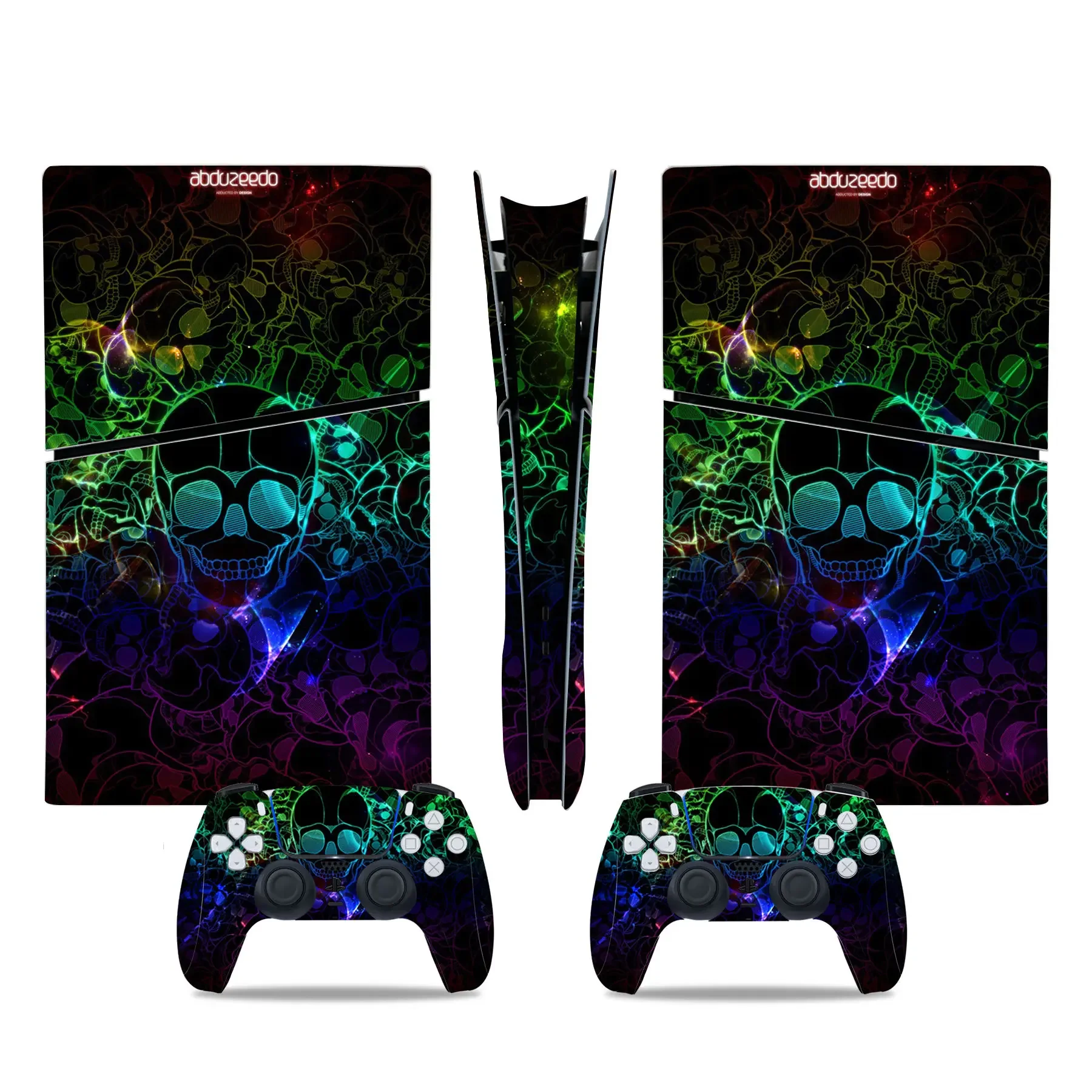 Cyfrowy wzór czaszki Naklejki winylowe na całe ciało Pokrowiec ochronny na konsolę i kontrolery PS5 Slim Digital Edition