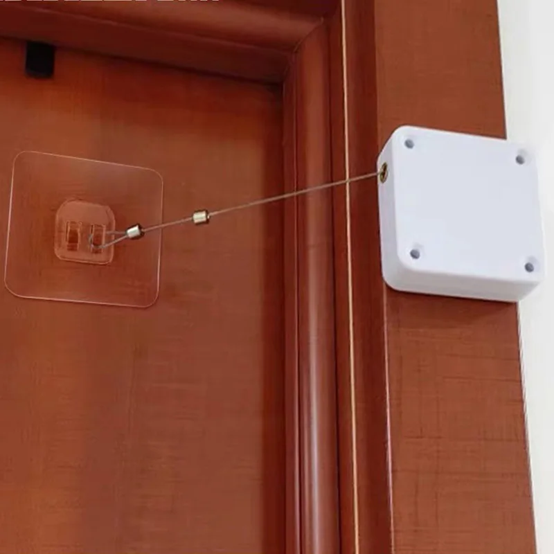 Automatic sliding door closer for bedroom with steel drawstring Automatic sensor door closer without punch