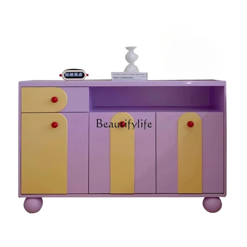 

PContrasting color dining side cabinet living room modern simple storage entrance bedroom storage cabinet