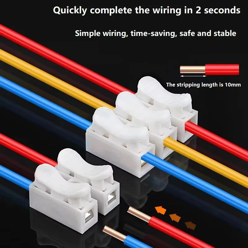 Quick Wire Connectors 1P 2P 3P No Soldering Required Spring Clamp Cable Terminals Screwless Terminal Block for Electronics