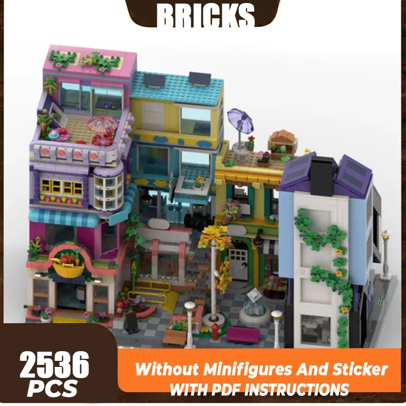 Moc Building Bricks Model Downtown Flower And Design Store Technology Modular Blocks Gifts Toys For Children DIY Sets Assembly