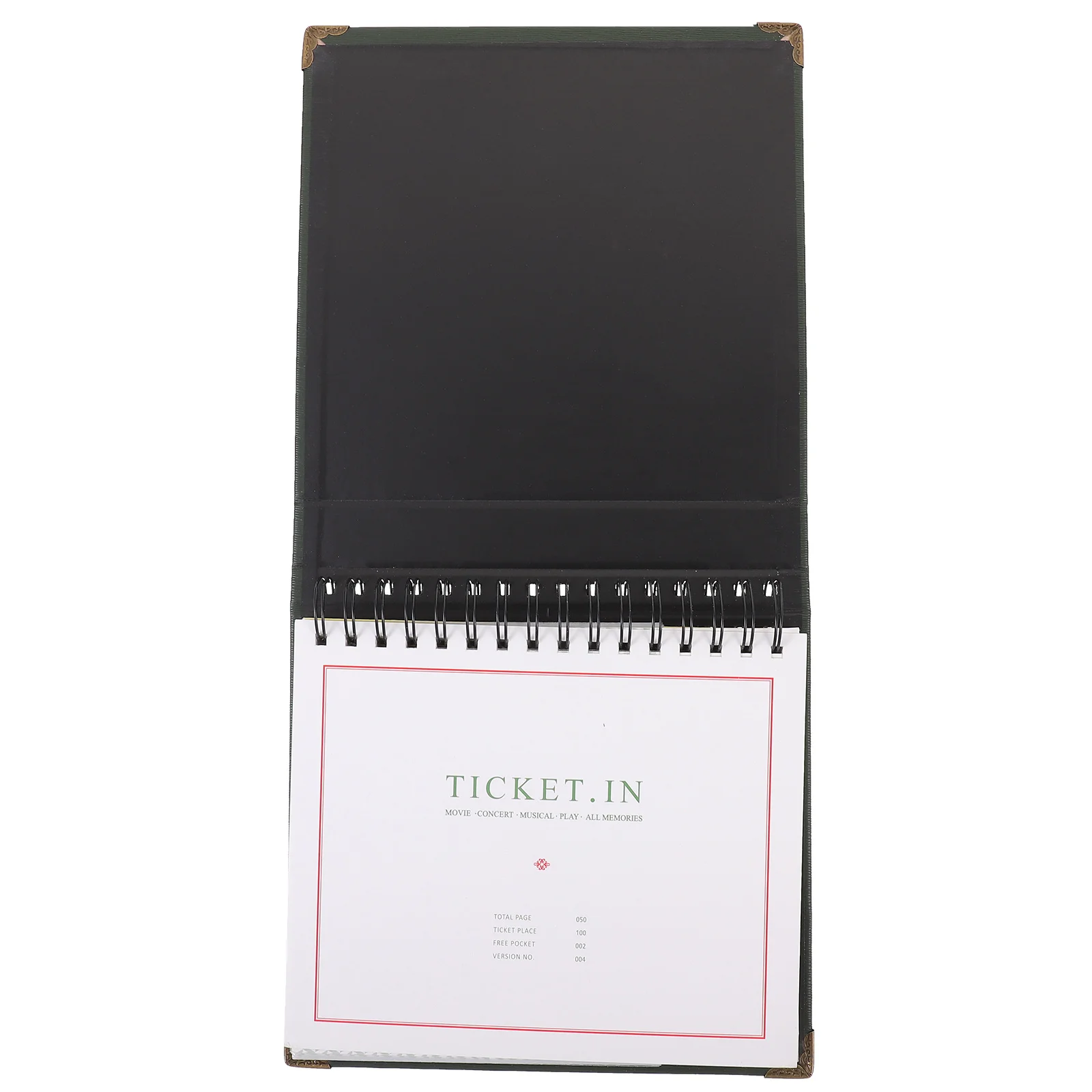 كتاب تخزين إيصالات الصور باللون الأخضر الداكن، مادة ممتازة متينة، مثالية لمكان العمل في المكاتب المنزلية، استخدم كتاب تجميع التذاكر #2