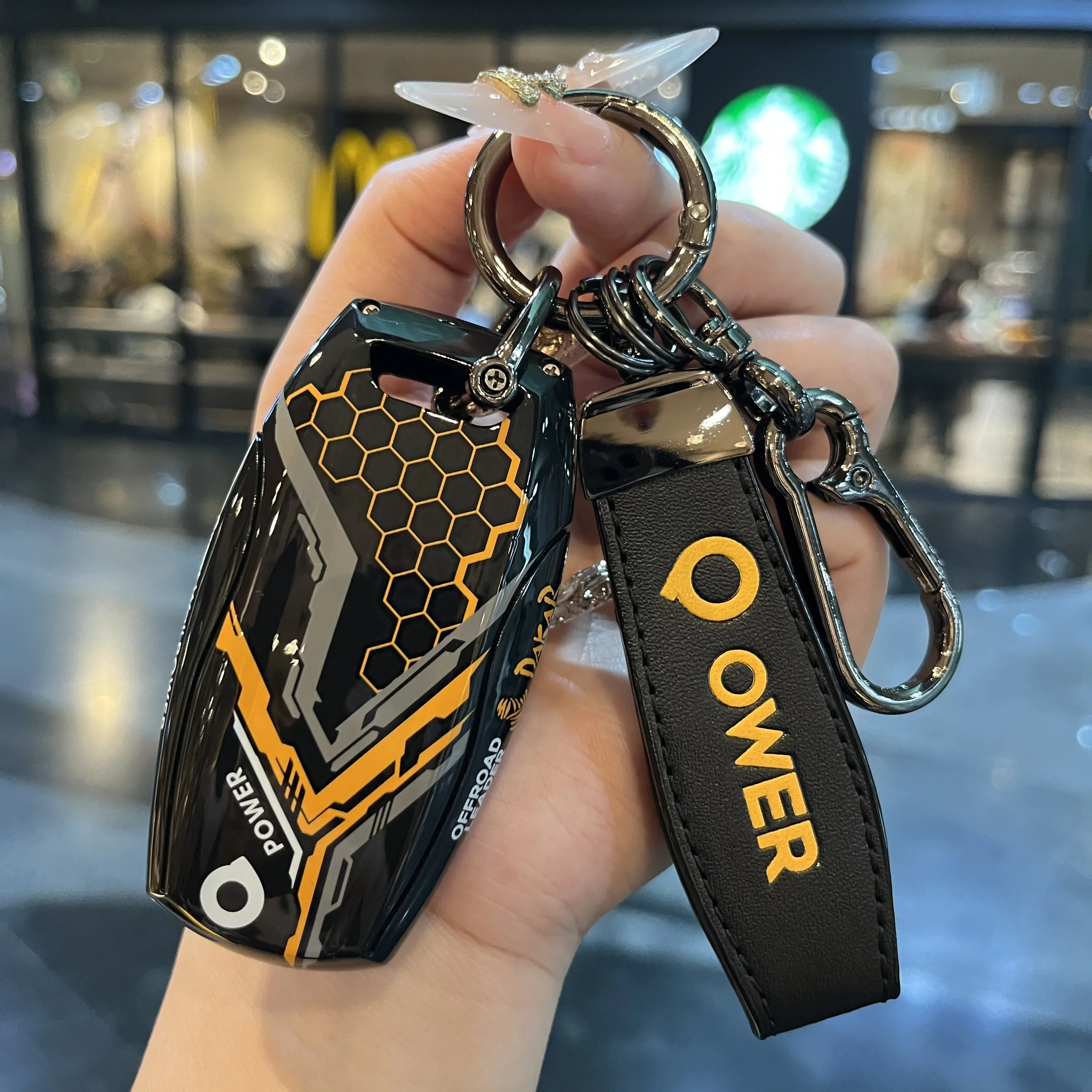 Zinc Alloy Leather Car Remote Key Case Cover For Great Wall Cannon POWER 2022 H6 Cannon P Series M4 Hover Keychain 3/4 Buttons