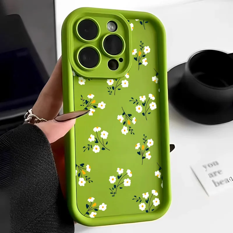 Case For iPhone 14 Pro Cases Fashion Flower Cover iPhone 16 13 15 11 14 Pro Max 16 15 14 Plus X XS Max iphone16 Soft Back Funda