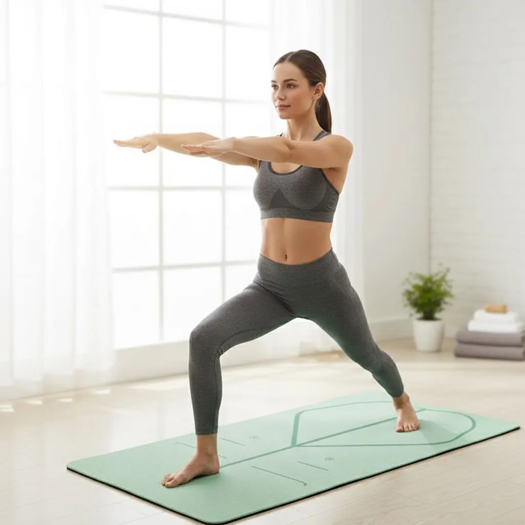 

1/4 Inch Thick Non-Slip Home Gym Exercise Mat | Shock Absorbing & Noise Reduction Jump Rope Cardio Mat