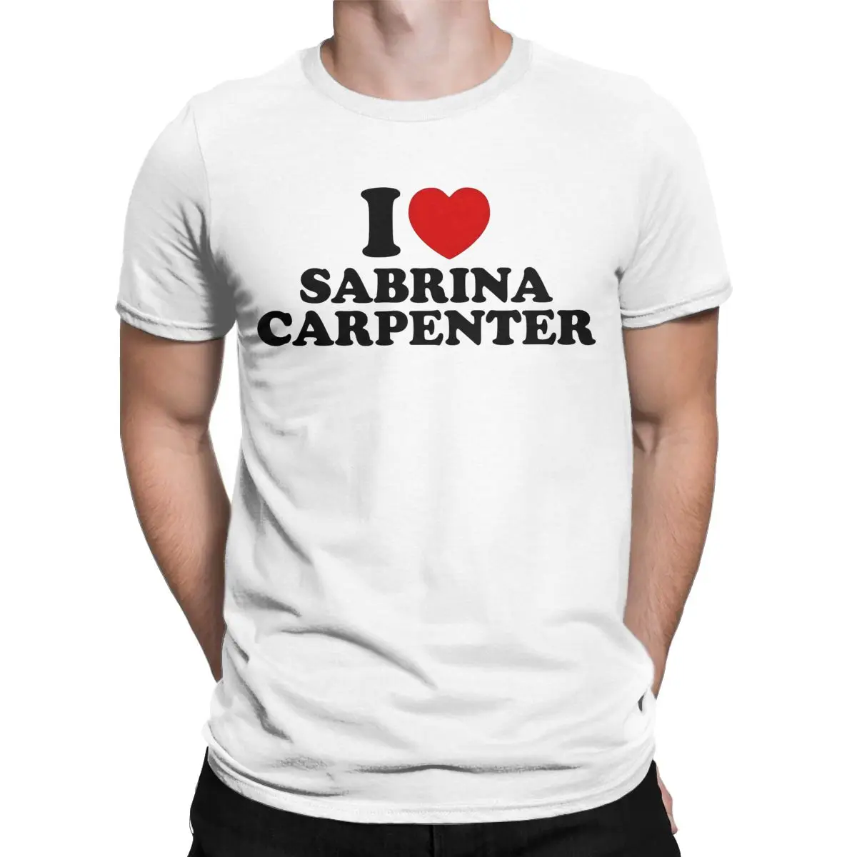 I Love Sabrina Carpenter Apparel Shirts for Men Women Cool 100% Cotton Graphic Printing Clothes