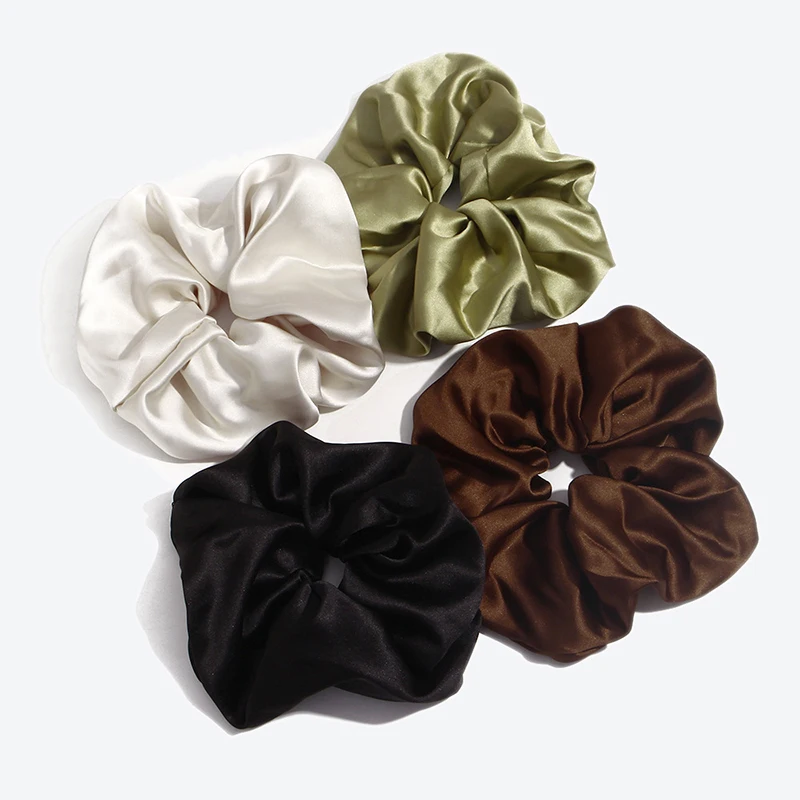 Withyoo |Oversized 18cm Solid Scrunchie Hair Accessories Women Korean Fashion Satin Headwear Hot Sale New