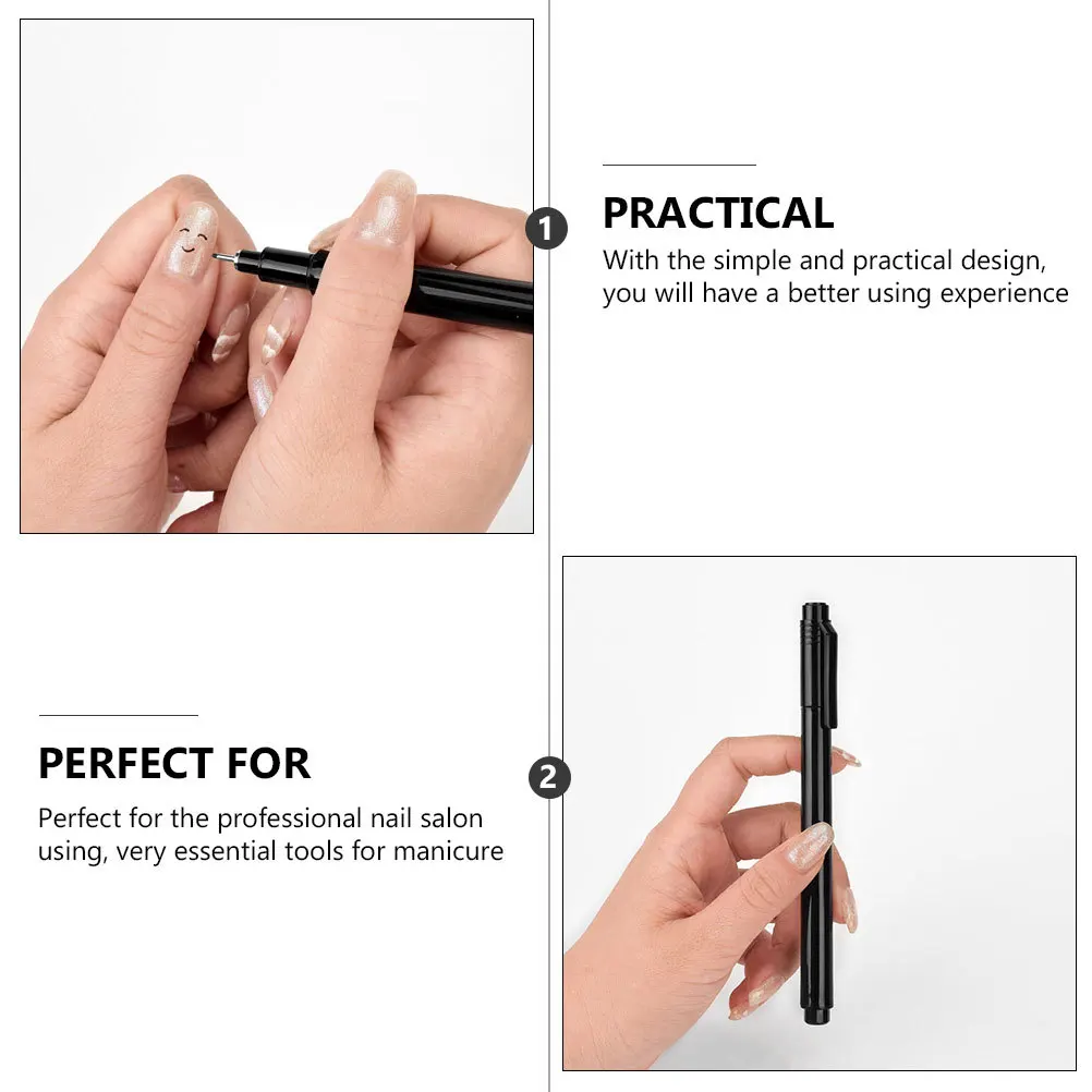 

1Pcs Manicure Black Pen Fine Tip Nail Art Pen for DIY Home Salon Use Professional Nail Painting Tool Decor Accessory