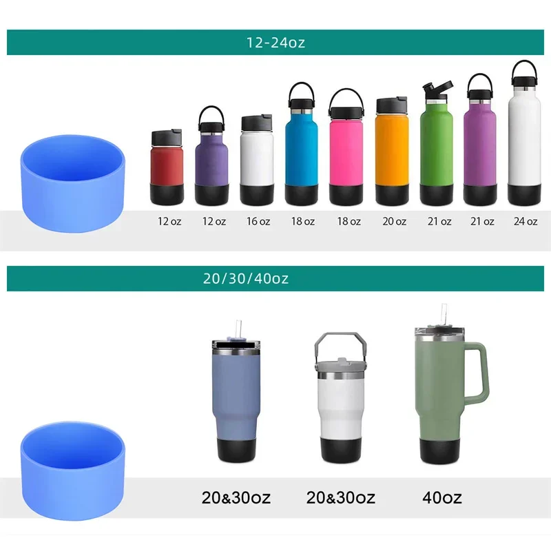 7.5cm Silicone Boot Bottom Sleeve Cover for Stanley 40oz Tumbler Cup Anti-slip stainless steel cup Thermos cup cover Boot Sleeve