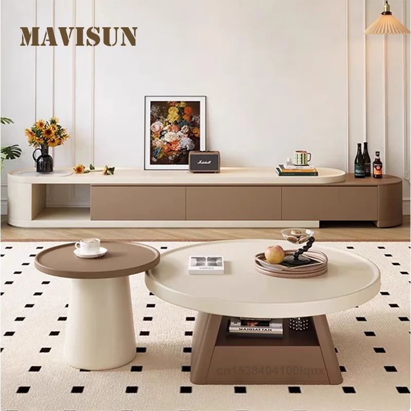 

Italian Style Modern Coffee Table Set 80cm Living Room Furniture Spacious Storage Stable Structure Stylish Design Wooden Coffee