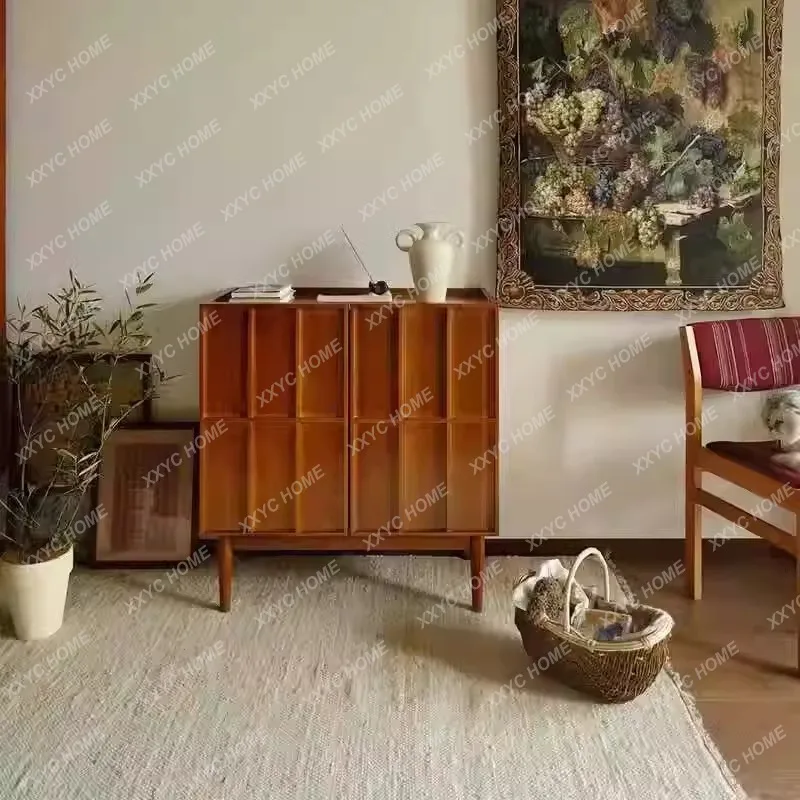 

Medieval solid wood meal edge integrated tea storage coffee side cabinet living room entrance