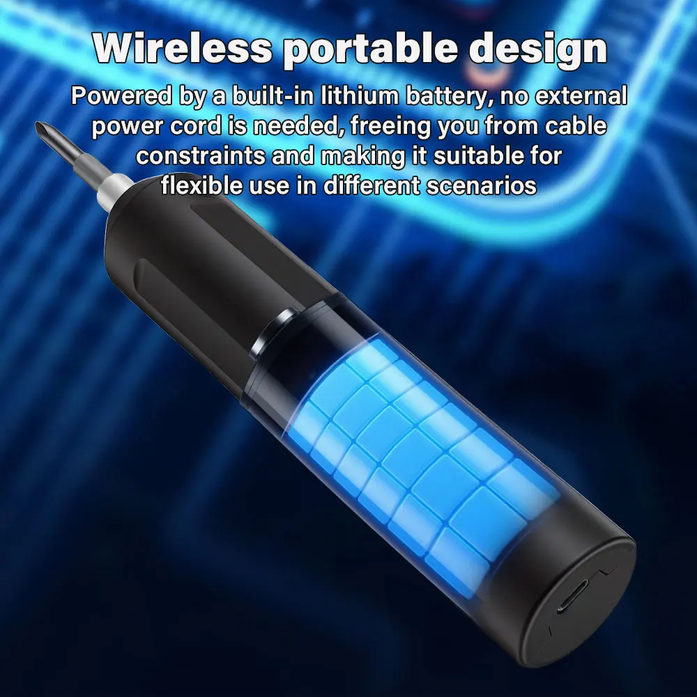 

Электрическая отвертка с зарядкой через USB, бытовая электрическая отвертка для крепления, сверления и закручивания шурупов, инструмент для обслуживания