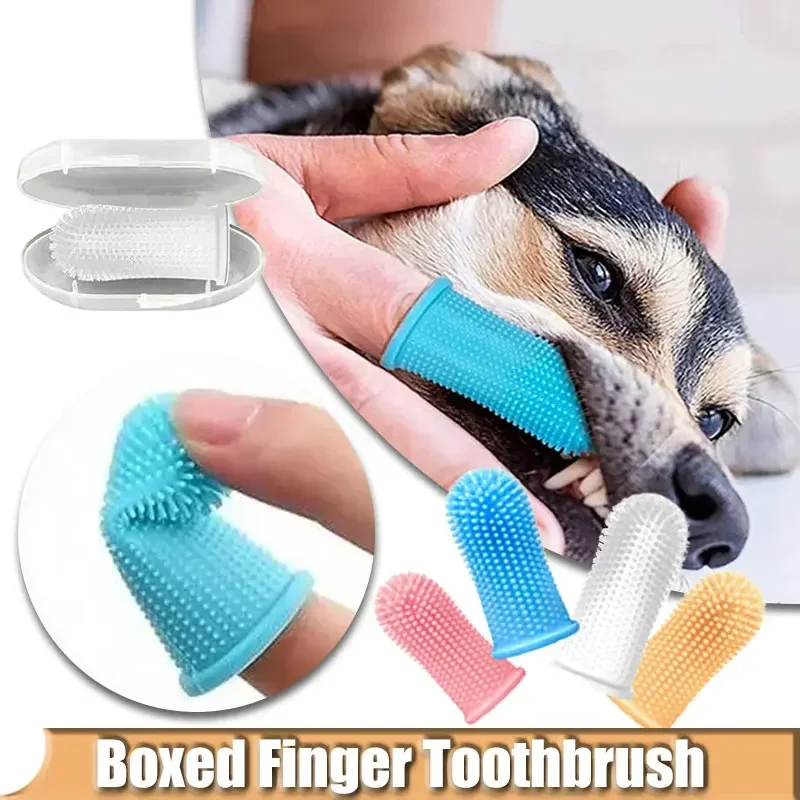 

Super Soft Pet Finger Toothbrush Teeth Cleaning Products for Cats and Dogs Nontoxic Silicone Bristles Oral Cleaning Toothbrushes