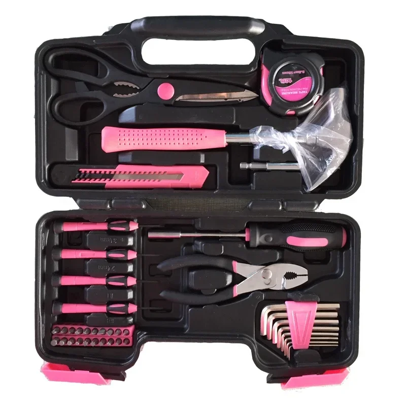 

zz 39pcs ladies tool kit lowes pink tool set household tool set