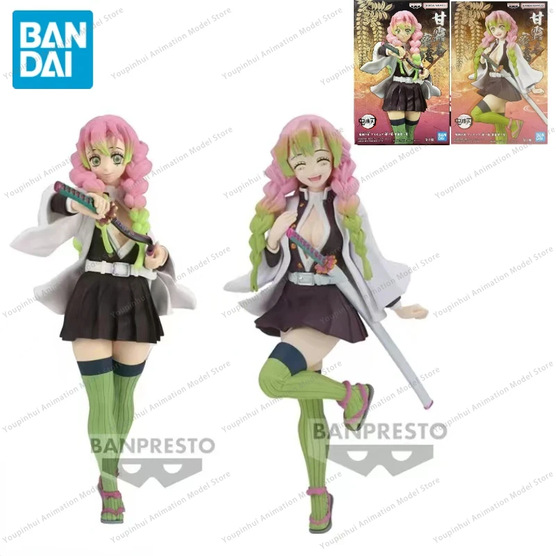 In Stock Bandai Original Demon Slayer Kanroji Mitsuri Anime Figures PVC Action Figures Collector Kimetsu No Yaiba Toys Gift