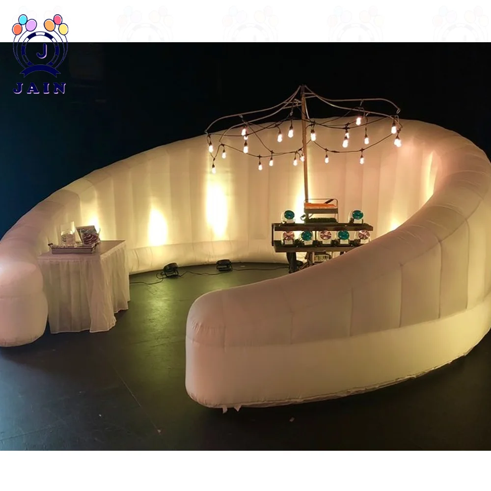 White Inflatable Wall Partition Room Divider Office Pod Inflatable Offices Wall With LED Blower Inflatable Photo Booth For Event