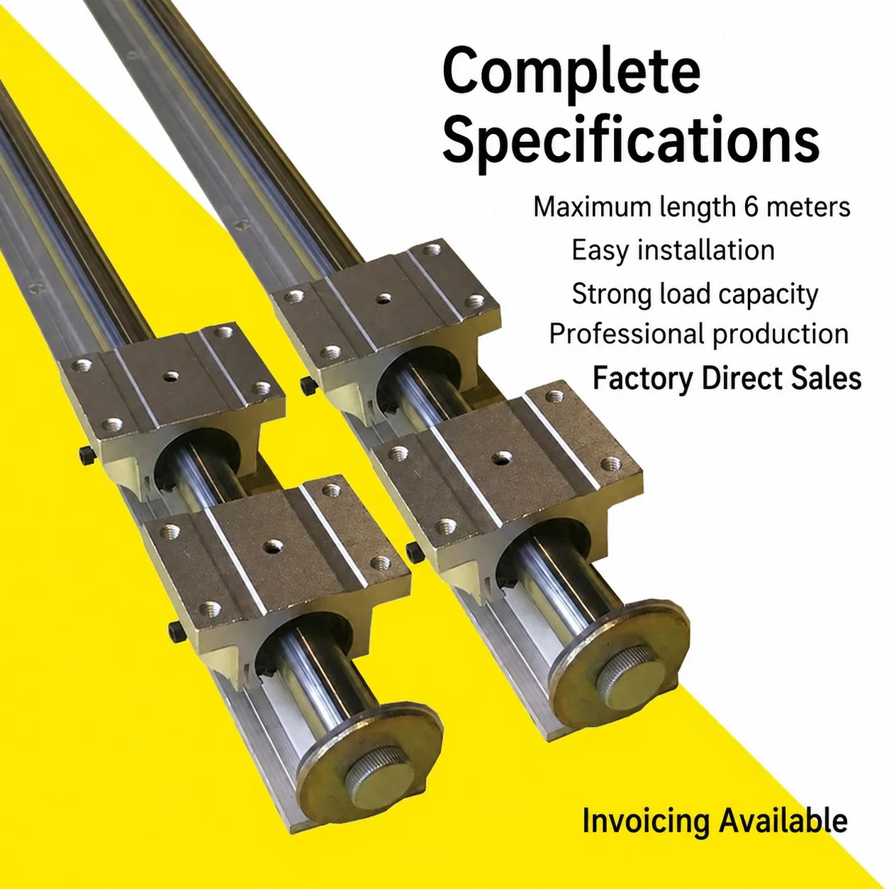 SBR Linear Rail Sliding Block Set for Woodworking Machinery, Round Rod Linear Guide, SBR16/SBR20/SBR25/SBR30
