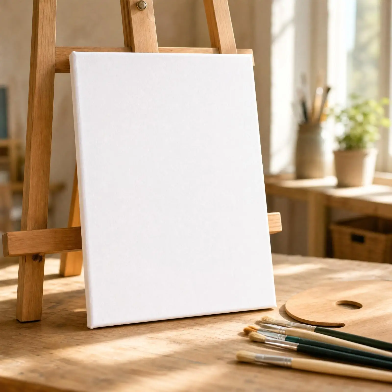 White Blank Canvas for Oil Painting Wood Frame Linen Stretched Surface for Acrylic Art Classroom Sketch Practice Artist Canvas