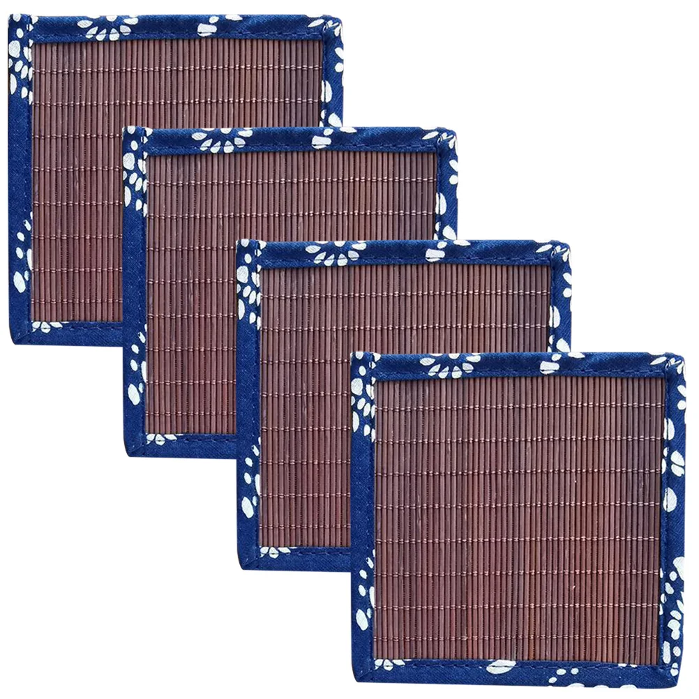 

Tea Mat Fabric Table Coasters for Drinks High Quality Weaving Mug Coffee Bamboo